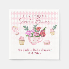 Tee Party Etwas Süßes ist Brauen Baby Dusche Serviette