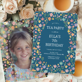 Tee Party Geburtstag Niedliches FOTO Einladung