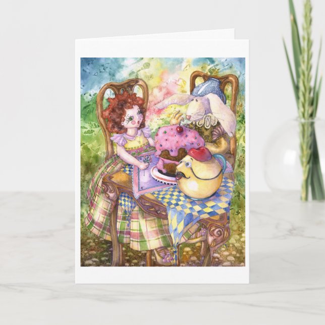 Tee-Party Geburtstagskarte Dankeskarte (Vorderseite)