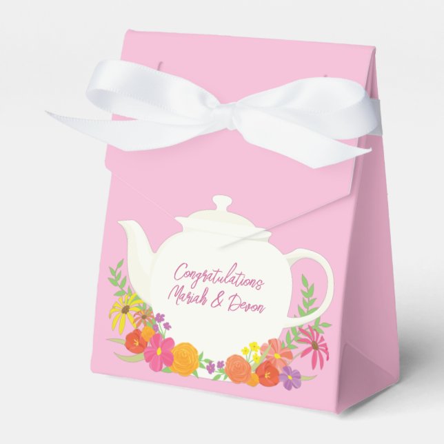 Tee-Party Kinderdusche Teapot Pink Girl Geschenkschachtel (Vorderseite)