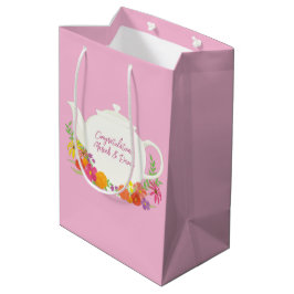 Tee-Party Kinderdusche Teapot Pink Girl Mittlere Geschenktüte