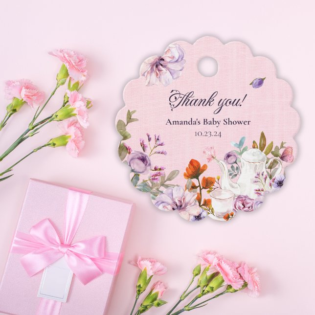 Tee-Party Kinderdusche Wasserfarbe Danke Geschenkanhänger (Von Creator hochgeladen)