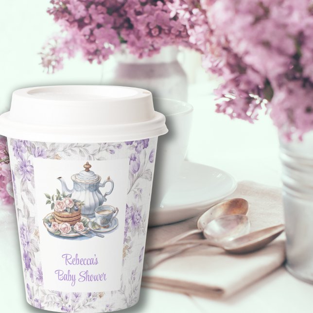Tee Party Lavender Garden Floral Baby Dusche Pappbecher (Von Creator hochgeladen)