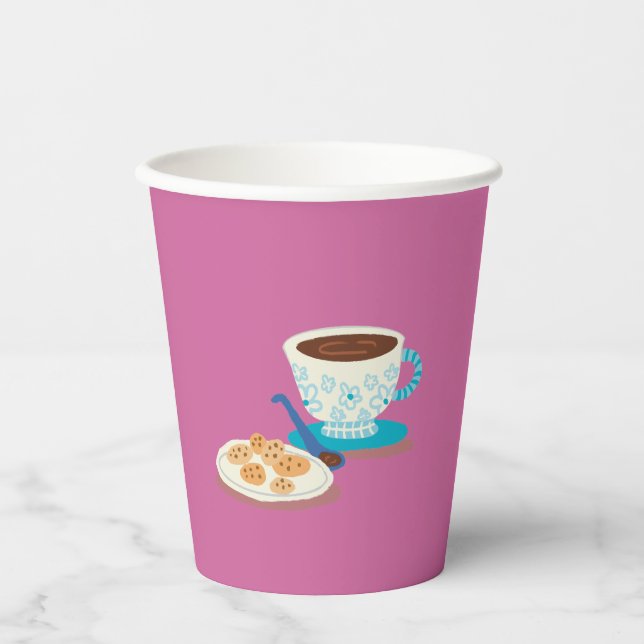 Tee-Party Papier Geburtstagsparty Cups Pappbecher (Vorderseite)