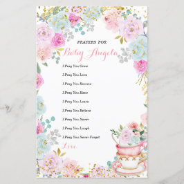 Tee Party Pastel Floral Gebete für Baby