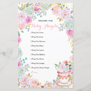 Tee Party Pastel Floral Gebete für Baby