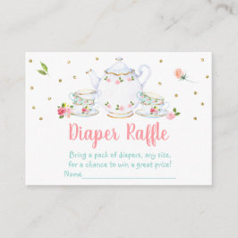 Tee-Party Pink-Gold-Baby-Dusche Windelwanne Begleitkarte