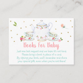 Tee-Party Pink Gold Baby Shower Buy Request Begleitkarte