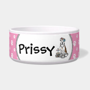 Tee Party Pit Bull (lt brindle white 3) Hund niedl Napf