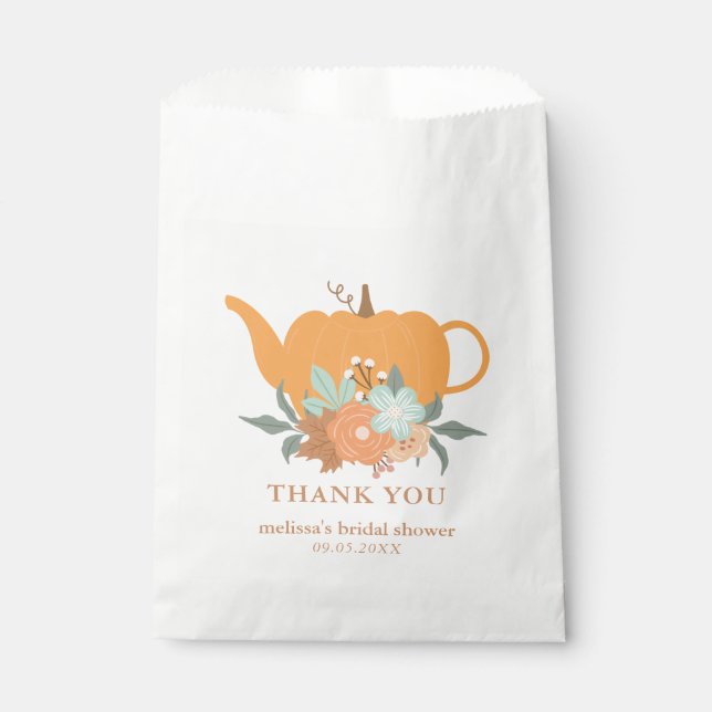 Tee Party Pumpkin Brautparty Gefältbeutel Geschenktütchen (Vorderseite)