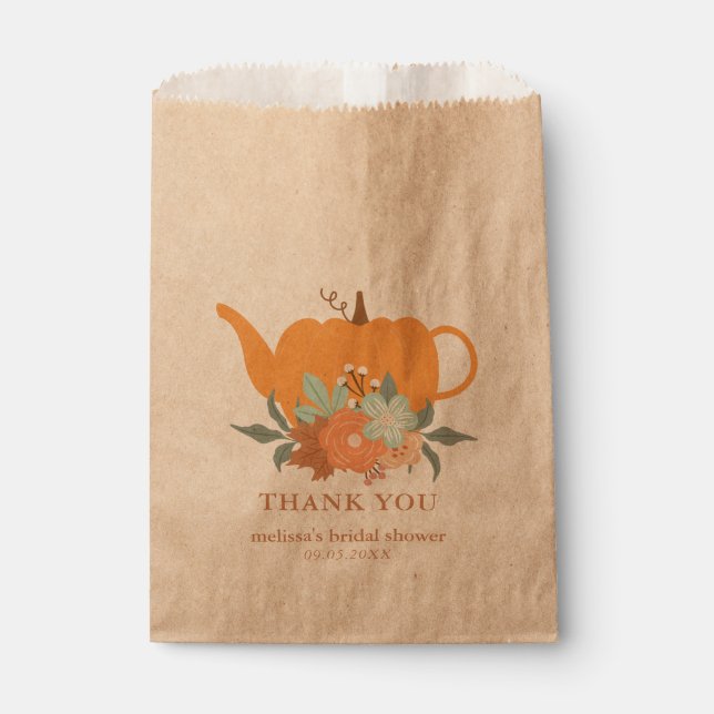 Tee Party Pumpkin Brautparty Gefältbeutel Geschenktütchen (Vorderseite)