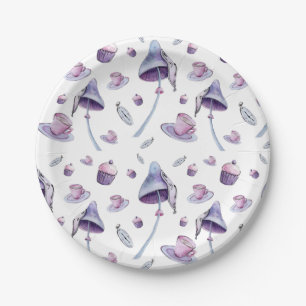 Tee Party rosa und blau Pappteller
