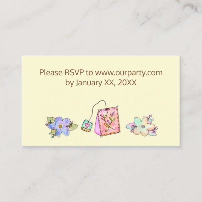 Tee-Party-RSVP-Karte Begleitkarte (Vorderseite)