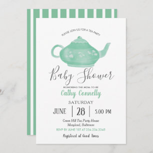 Tee-Party-Shabby Chic Kinderdusche Einladung