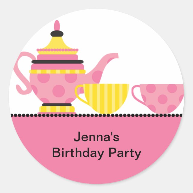 Tee-Party-Stickers Runder Aufkleber (Vorderseite)