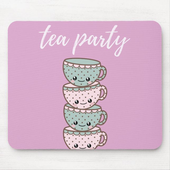 Tee-Party Teacups Pink Mousepad (Vorne)