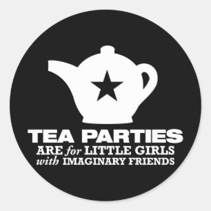 Tee-Party - Tee-Partys sind für kleine Mädchen Runder Aufkleber
