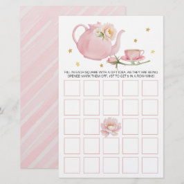 Tee-Party Teekanne Baby Dusche Bingo-Karte