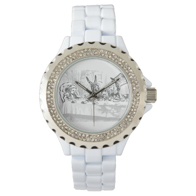 Tee-Party Vintage Alice im Wunderland beobachten Armbanduhr (Vorderseite)