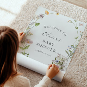 Tee Party Wildblume Baby Dusche Empfang Poster