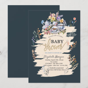 Tee Party Wildblume Meadow Baby Dusche Einladung
