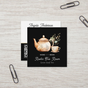 Tee-Pot-Tee-Raum  Quadratische Visitenkarte