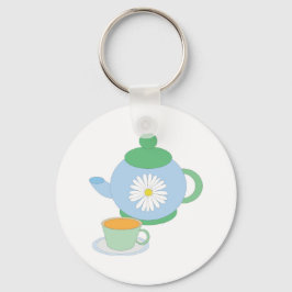 Tee Pot und Cup Schlüsselanhänger
