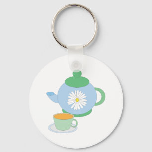 Tee Pot und Cup Schlüsselanhänger