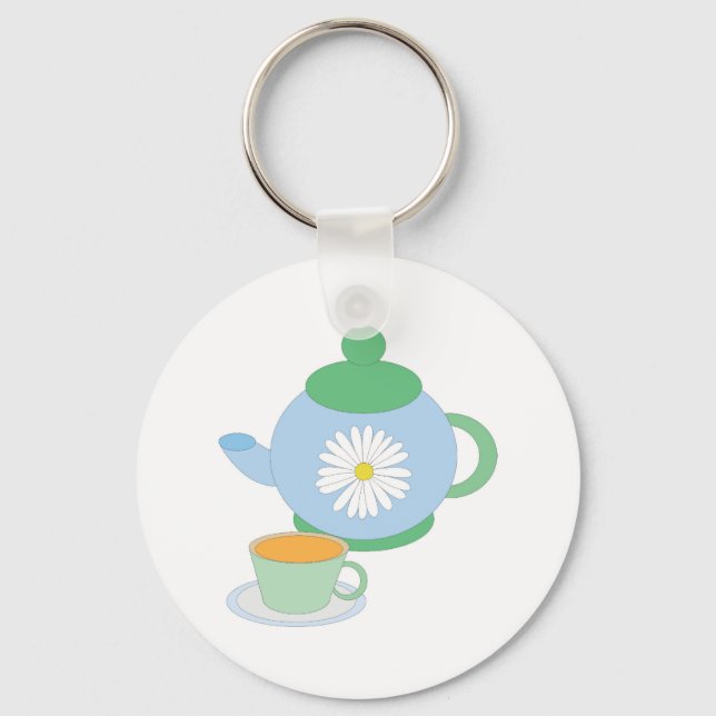 Tee Pot und Cup Schlüsselanhänger (Vorderseite)