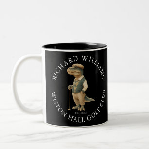 Tee-Rex Dinosaur Benutzerdefinierter Golfer Name u Zweifarbige Tasse