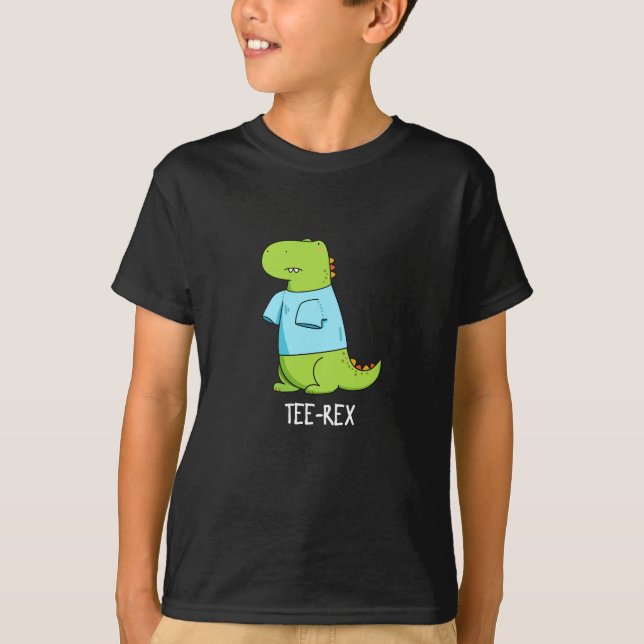 Tee Rex Funny TShirt TRex Dinosaur Pun Dark BG (Devant)