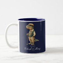 Tee-Rex Golfer Dinosaur Signature Name Navy Blue