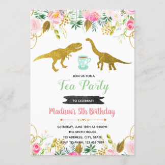 Tee rex Party-Mädcheneinladung Einladung