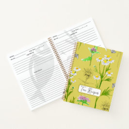 Tee Rezepte Medizin Kamille Gelb Notizbuch