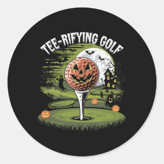 Tee-rifizierender Golf Halloween Golf Gruselige Na Runder Aufkleber
