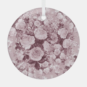 Tee-Rose: Aquarell Bouquet Muster. Ornament Aus Glas