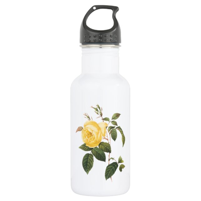 Tee-Rose (Rosa indica) von Redouté Edelstahlflasche (Vorderseite)