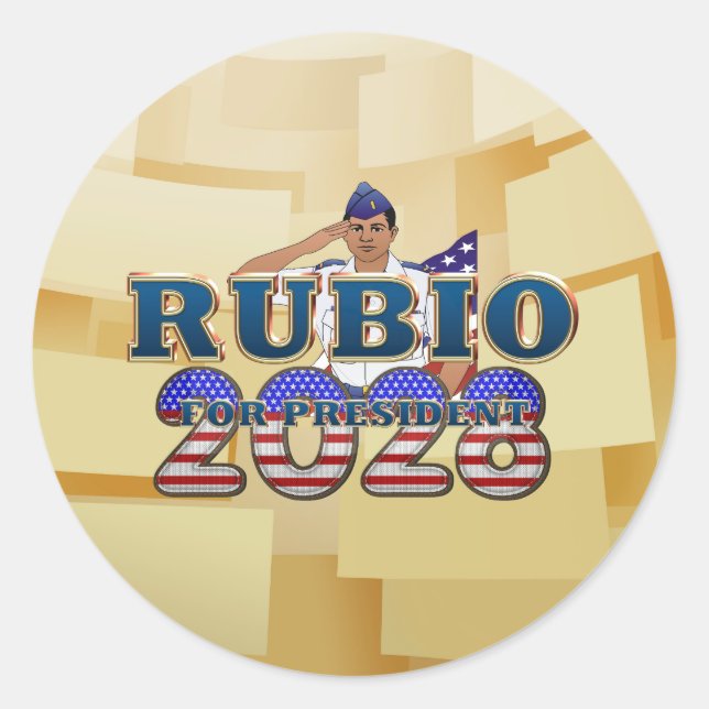 TEE Rubio 2028 Runder Aufkleber (Vorderseite)