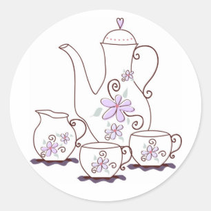 Tee-Set-Stickers Runder Aufkleber