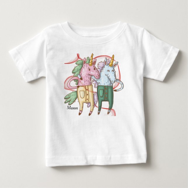 Tee-Shirt mit Unicorns für Baby Boy T-shirt (Vorderseite)