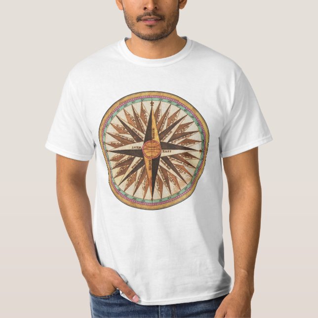 Tee - shirt T-shirt de la boussole nautique (Devant)