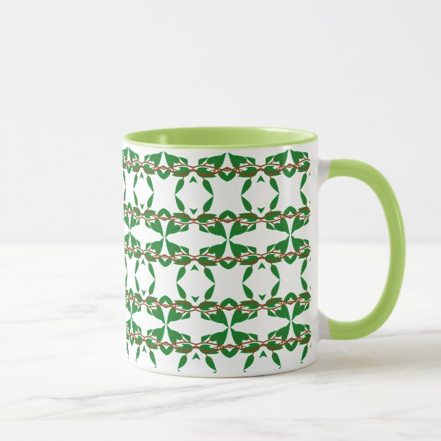 Tee-Tasse-Cup für grüne Branch-Muster Tasse (Rechts)