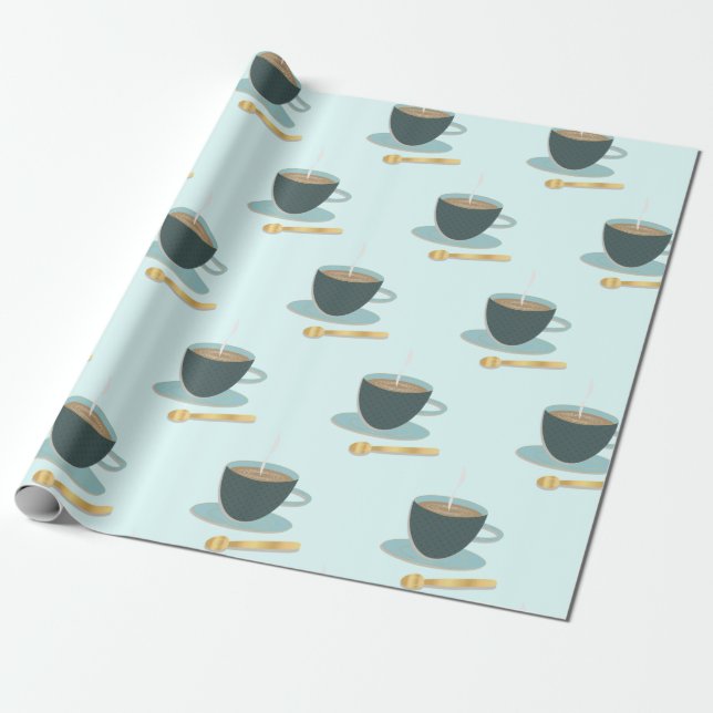 Tee-Tasse und Untertassen-Packpapier Geschenkpapier (Ungerollt)