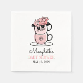 Tee Teacup & Blume Babyduschpapier Napkin Serviette
