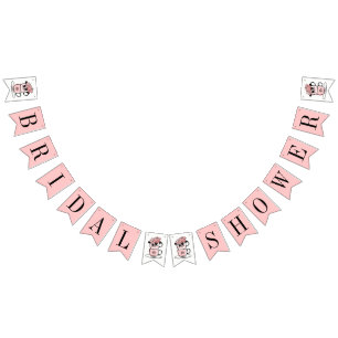 Tee Teacup Blume Brautparty Banner