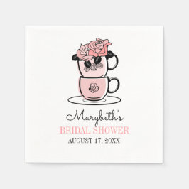 Tee Teacup Blume Brautparty Paper Napkin Serviette