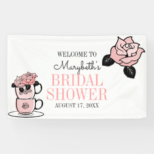 Tee Teacup Blume Brautparty Willkommensbanner Banner