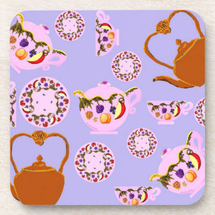 Tee! Teekanne, Teakup, Tafel und Kupferteakettle C Untersetzer