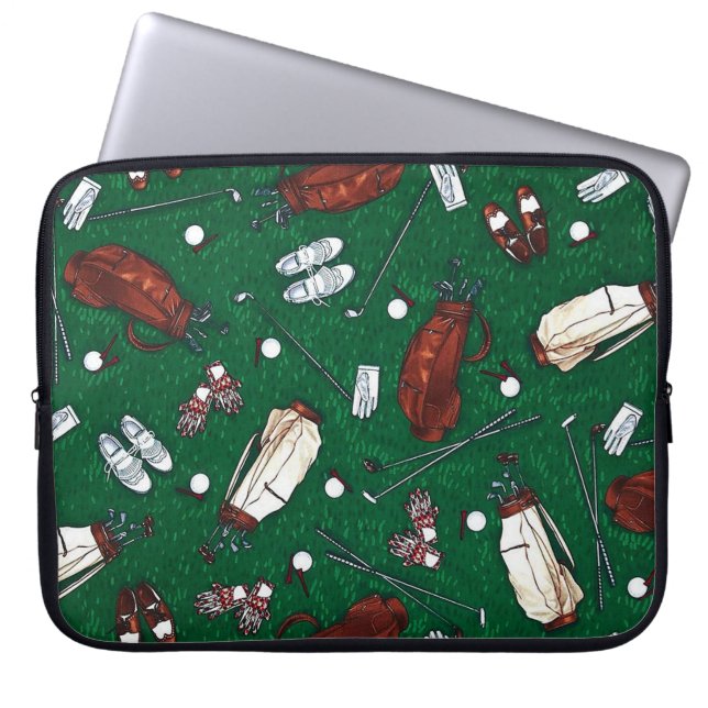 Tee Time Golf Pattern Laptop Sleeve (Vorderseite)