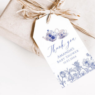 Tee-Time Toile-Babydusche Geschenkanhänger